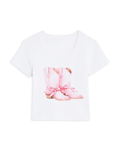 KatieJnyc Girls' Tween Cowgirl Boots Tee - Big Kid