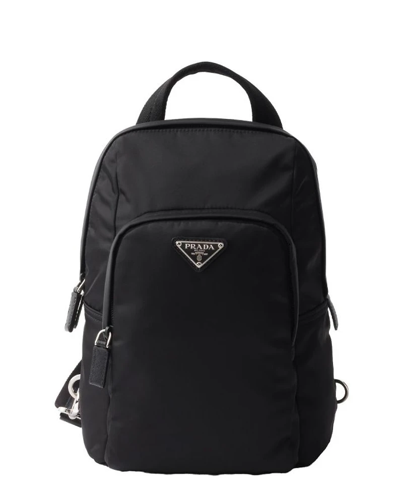 Re-Nylon and Saffiano Leather Backpack