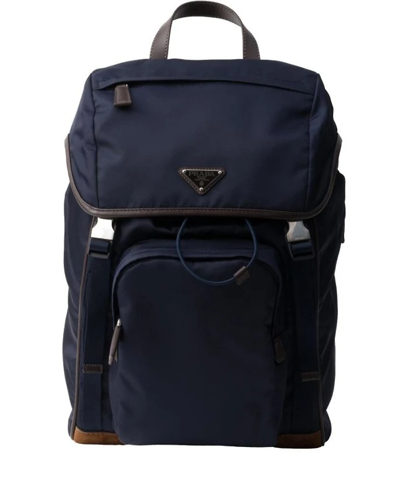 Re-Nylon and Leather Backpack