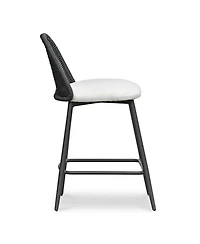 Alexa Rattan Performance Fabric Outdoor Counter Stool