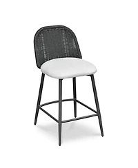 Alexa Rattan Performance Fabric Outdoor Counter Stool