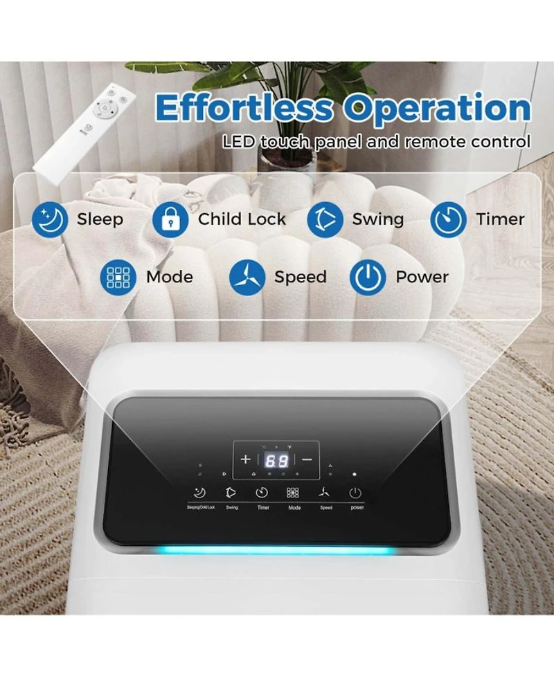 8000 BTU Portable Air Conditioner 3 in 1 Air Cooler with Fan & Dehumidifier 5000 BTU(8000BTU ASHRAE)
