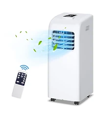 Costway 8000 Btu Portable Air Conditioner & Dehumidifier Function Remote W/ Window Kit