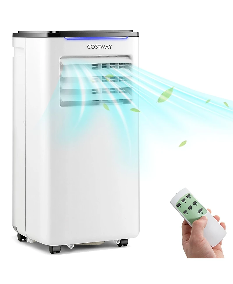 Costway 5200 Btu (8000 Btu Ashrae) Portable Air Conditioner 3-in-1 Ac Unit w/ Cool Dehum Fan Sleep Mode