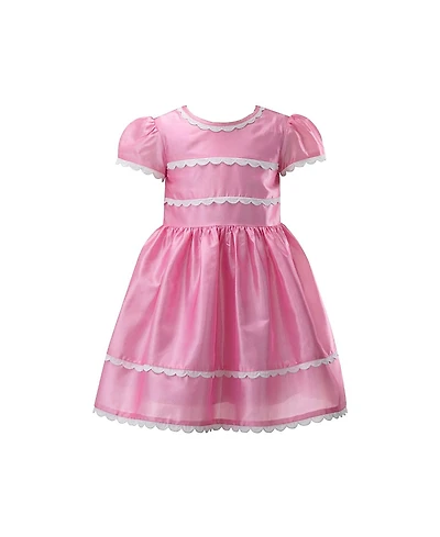 Rachel Riley Girls' Eloise Taffeta Scalloped Dress - Little Kid
