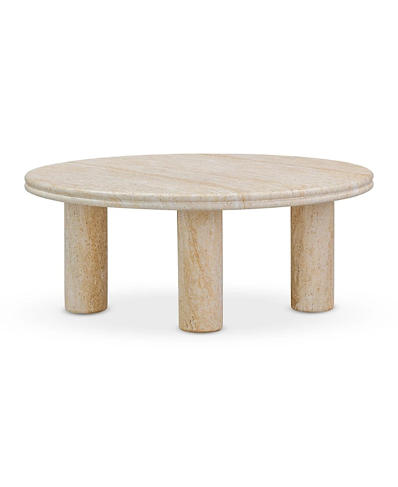 Tov Furniture Amora Faux Travertine Indoor/Outdoor 32 inch Round Accent Table