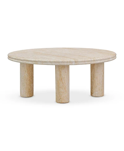 Tov Furniture Amora Faux Travertine Indoor/Outdoor 32 inch Round Accent Table