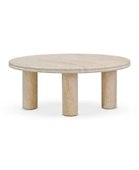 Tov Furniture Amora Faux Travertine Indoor/Outdoor 32 inch Round Accent Table