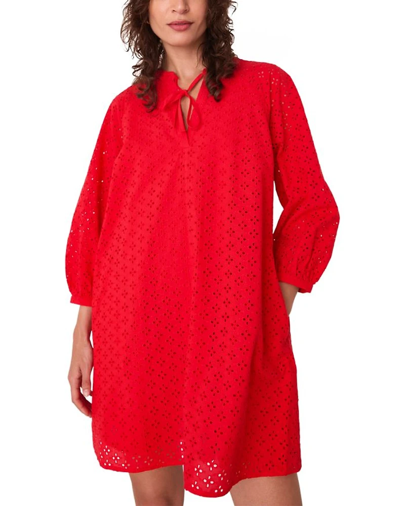 Broderie Cotton Mini Dress