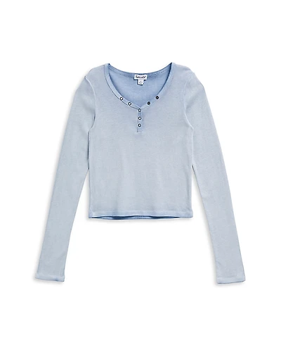 Splendid Girls' Vintage Long Sleeve Henley Shirt - Big Kid