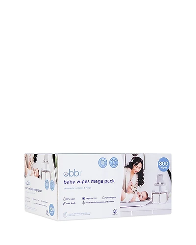 Ubbi Baby Wipes Value Pack, 800 Count