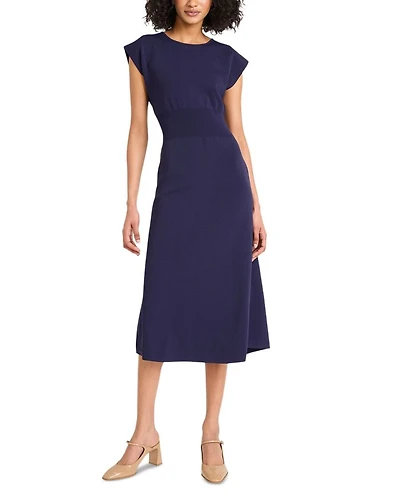 Extended Shoulder Rib Waist Dress