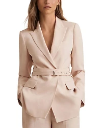 Single Breasted Belted Suit Jacket