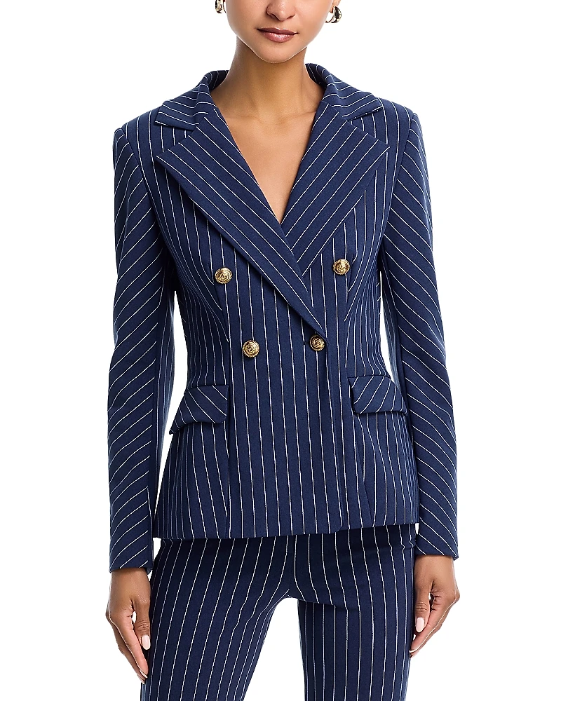 Chiara Boni La Petite Robe Goldas Pinstriped Double Breasted Blazer