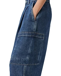 Sol Cargo High Rise Cropped Tapered Jeans Mid Indigo