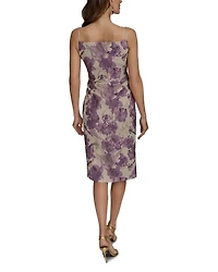 Floral Jacquard Midi Sheath Dress