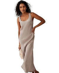 Women's Neutral Satin Slip Dress