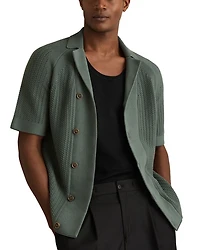 Alphonso Regular Fit Ribbed Knit Cuban Shirt
