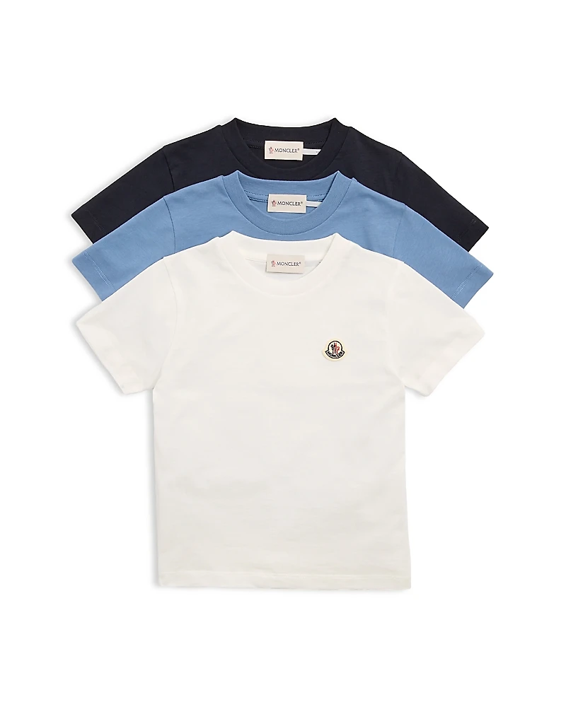 Moncler Unisex Logo Patch Cotton Tees, Pack of 3 - Little Kid