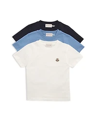 Moncler Unisex Logo Patch Cotton Tees, Pack of 3 - Little Kid