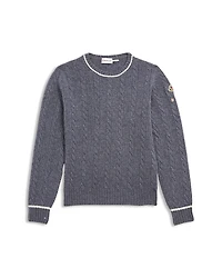 Moncler Boys' Crew Neck Cable Knit Sweater