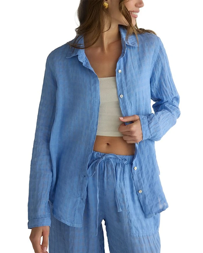 Tonal Check Seersucker Shirt