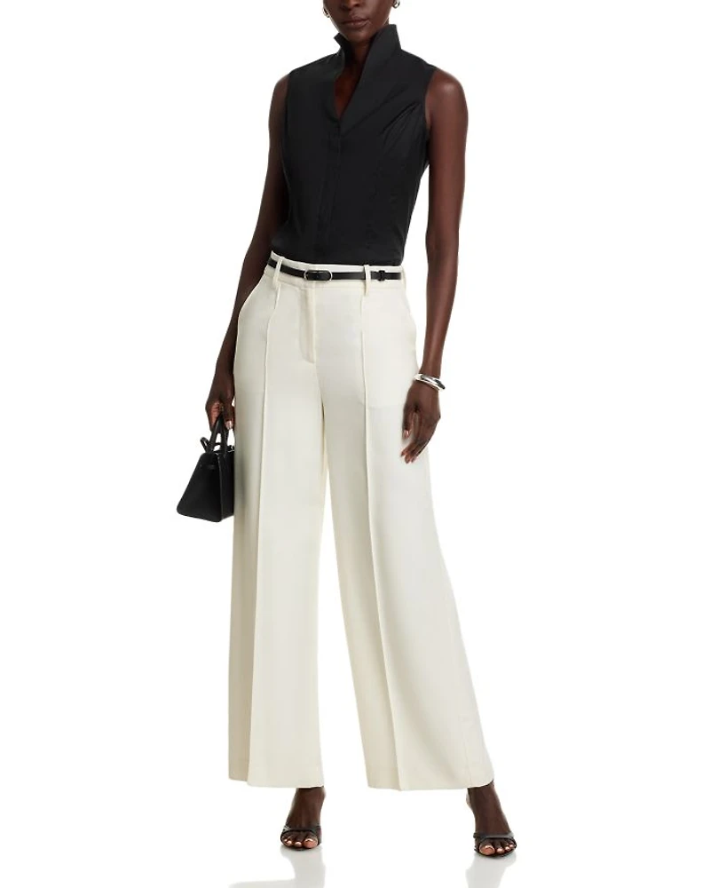 Sleeveless Mandarin Collar Shirt
