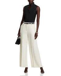 Sleeveless Mandarin Collar Shirt