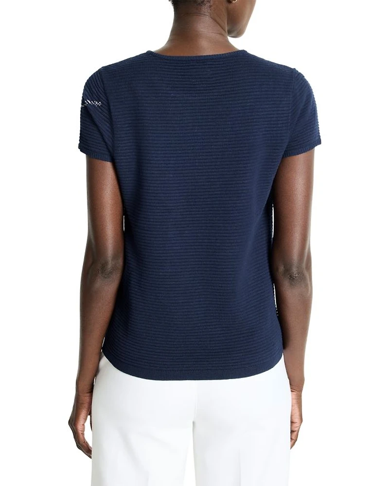 Midnight Garden Short Sleeve Sweater