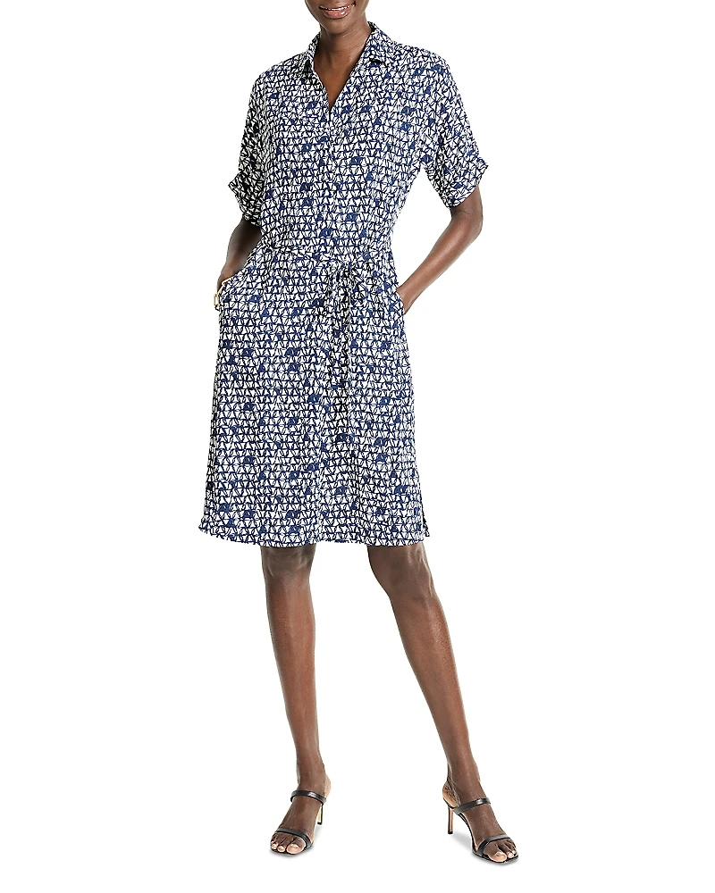 Nic+Zoe Etched Angles Belted Devon Dress