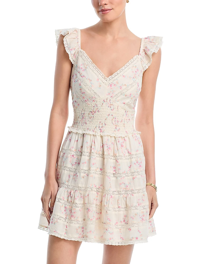 LoveShackFancy Finney Lace Trim Mini Dress