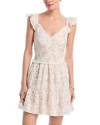 LoveShackFancy Finney Lace Trim Mini Dress