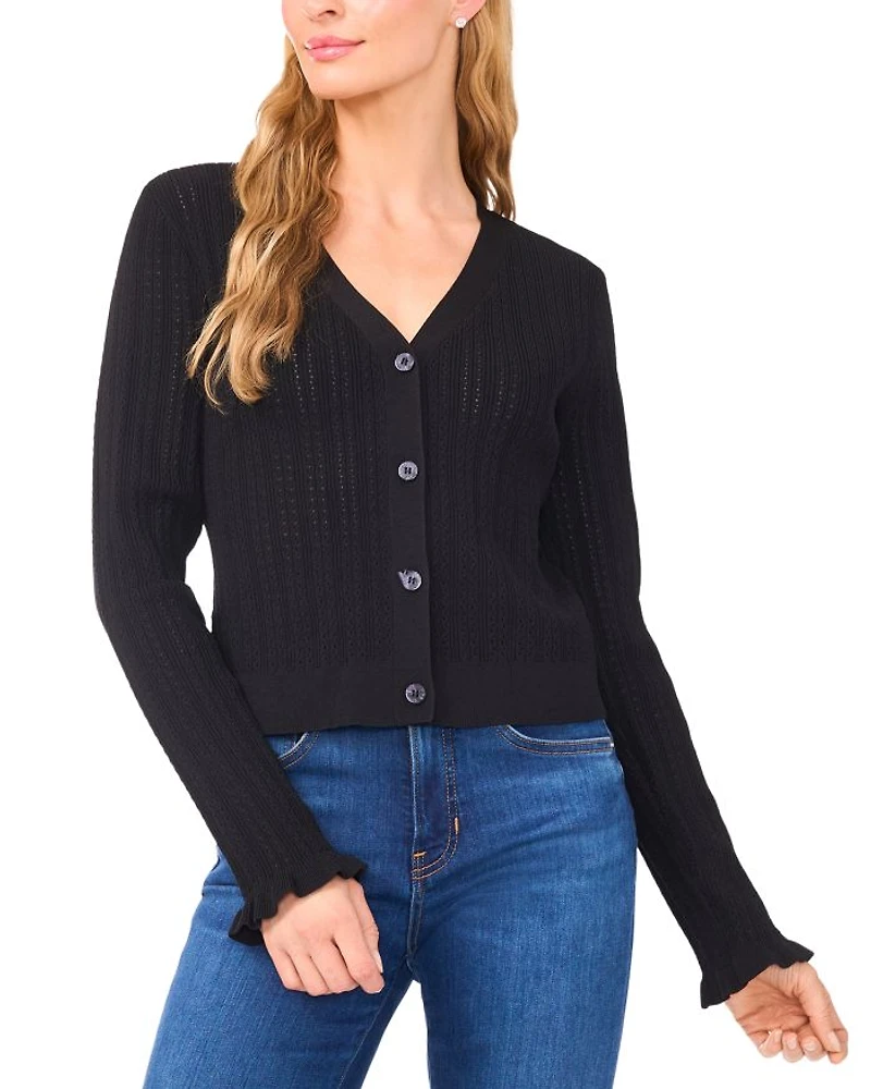 V Neck Cropped Cardigan