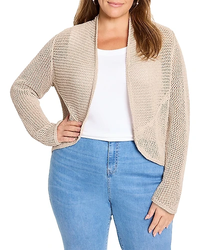 Nic+Zoe Plus Mesh Cocoon Cardigan