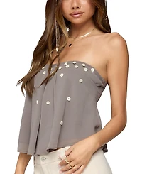 Edikted Lenie Strapless Chiffon Babydoll Top