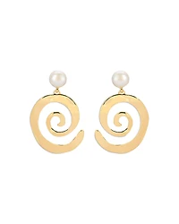 Ettika Aura Swirl Cultured Freshwater Pearl Drop Earrings