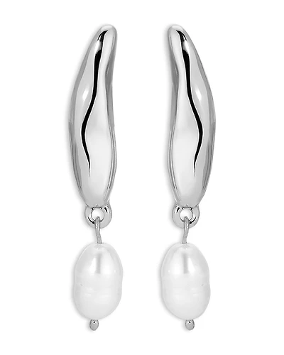 Ettika Liquid Luxe Cultured Freshwater Pearl Drop Earrings