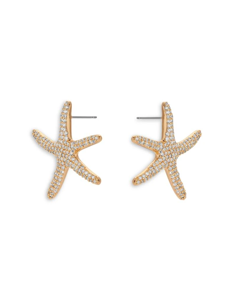Pavé Starfish Statement Stud Earrings