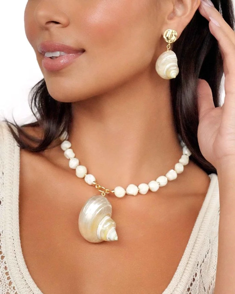 Sunken Treasure Shell Drop Earrings