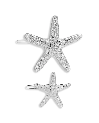 Ettika Starfish Hair Barrettes, Set of 2
