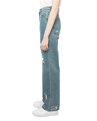 Elio High Rise Distress Jeans Light Blue