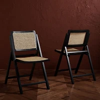 Desiree Cane Folding Dining Chairs, Set of 2