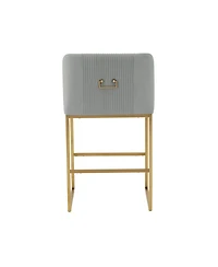 Lisa Pleated Velvet Counter Stool