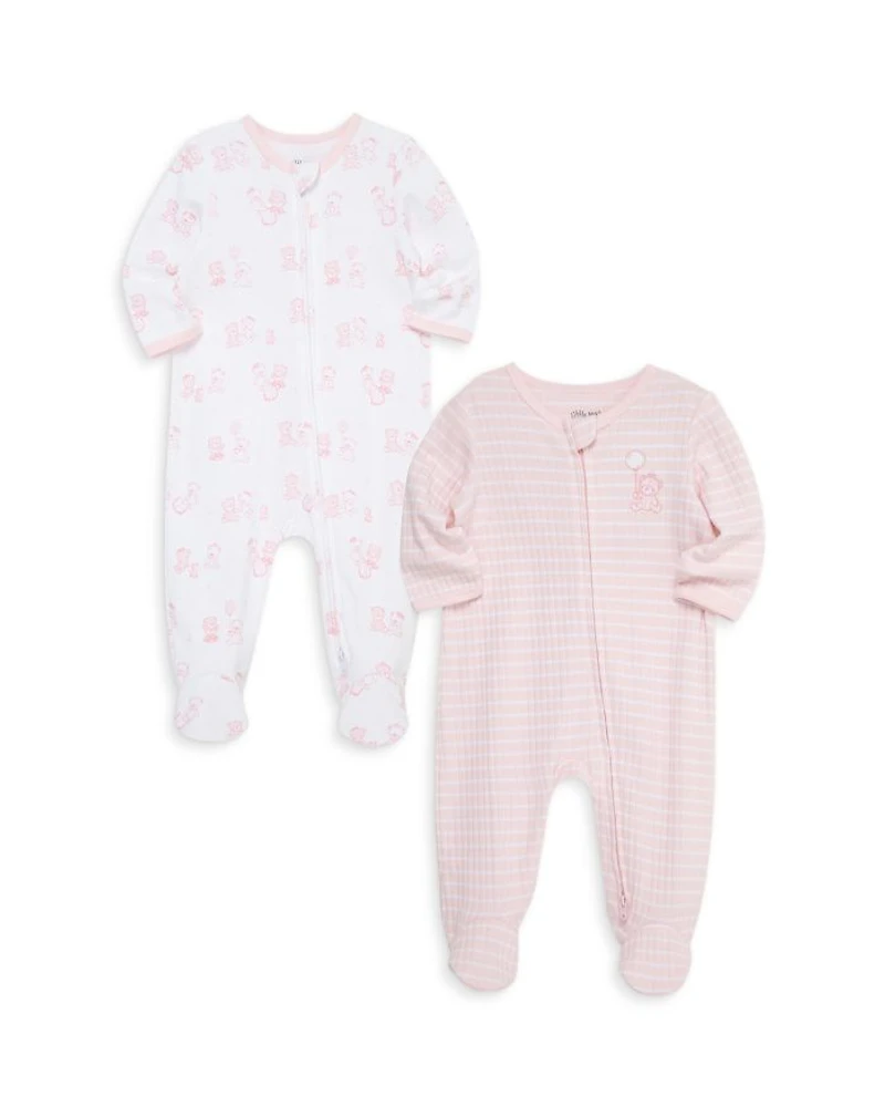 Girls' Bear Footies, Pack of 2 - Baby
