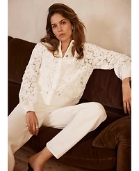 Women's Lace Mix Bomber Jacket