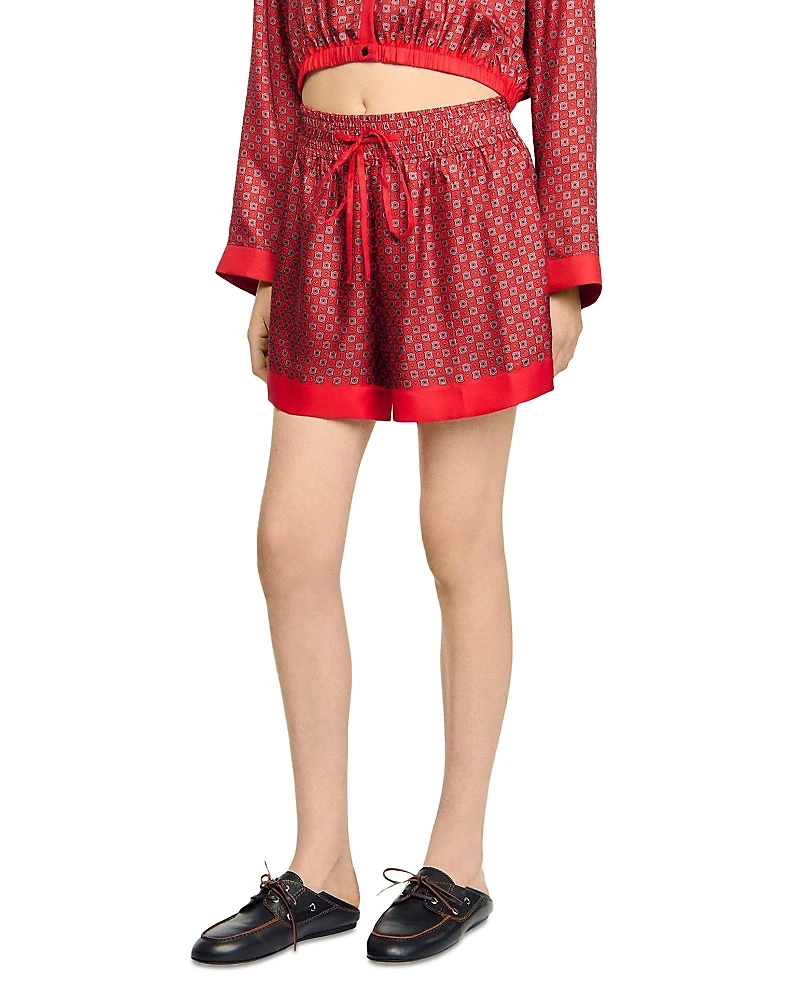 Sandro Scarf Print Shorts