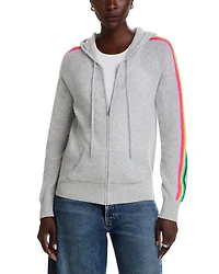 Cashmere Rainbow Athletic Stripe Zip Hoodie - Exclusive