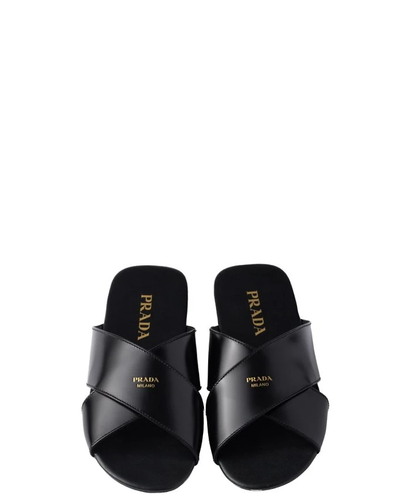 Women's Brushed Leather Slides
