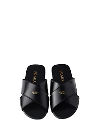 Women's Brushed Leather Slides