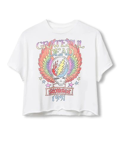 Junk Food Clothing Women's Grateful Dead Winged Skull Flea Market Crop Tee